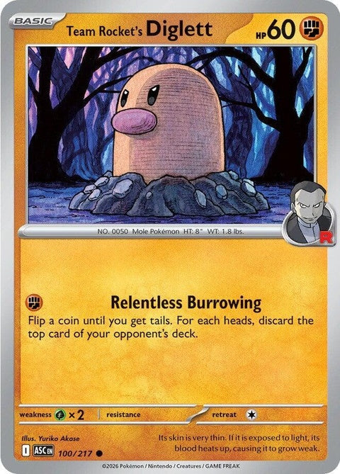 Team Rocket's Diglett (100) - ME: Ascended Heroes