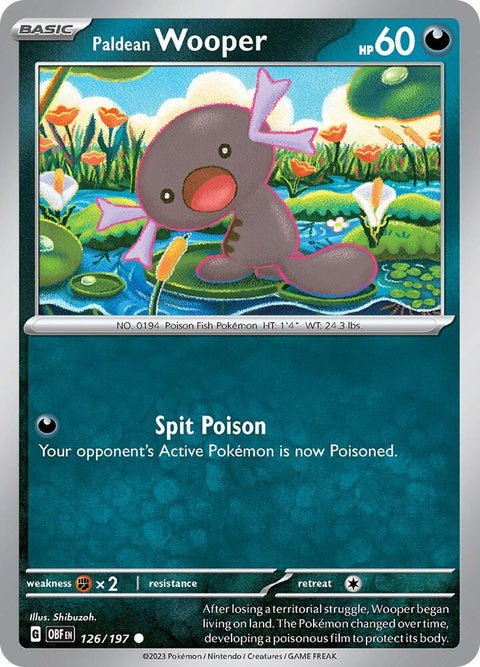 Paldean Wooper (126) - Obsidian Flames