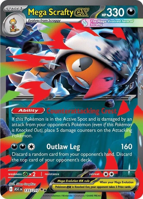Mega Scrafty Ex (135) - ME: Ascended Heroes