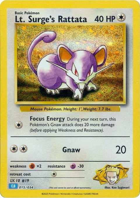 Lt. Surge's Rattata (15) - Trading Card Game Classic