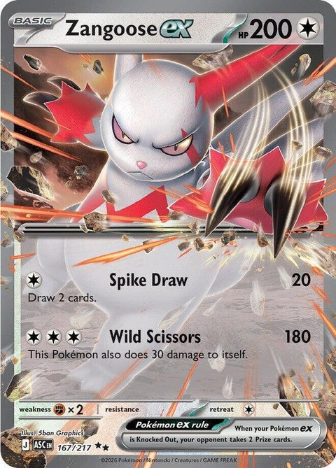 Zangoose Ex (167) - ME: Ascended Heroes