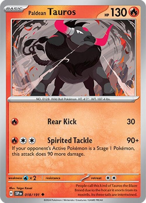 Paldean Tauros (18) - Surging Sparks