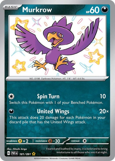 Murkrow (181) - Paldean Fates