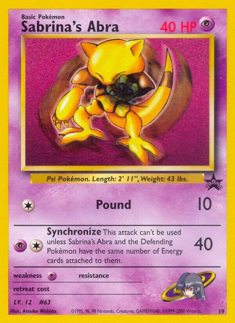 Sabrina's Abra (19) - Wizards Black Star Promos