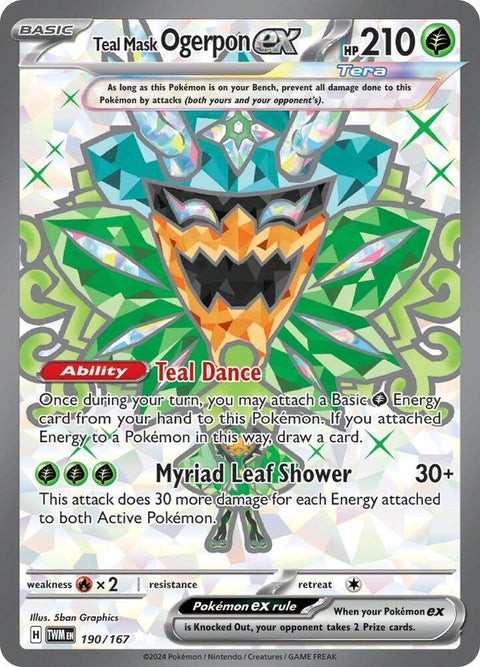 Teal Mask Ogerpon Ex (190) - Twilight Masquerade