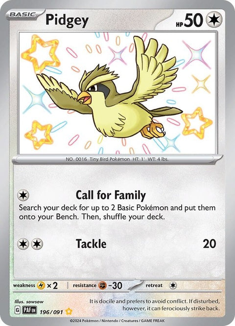 Pidgey (196) - Paldean Fates