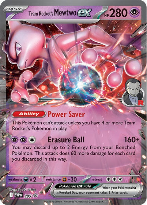 Team Rocket's Mewtwo Ex (205) - Scarlet & Violet Black Star Promos