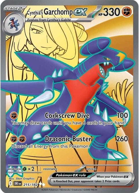 Cynthia's Garchomp Ex (215) - Destined Rivals