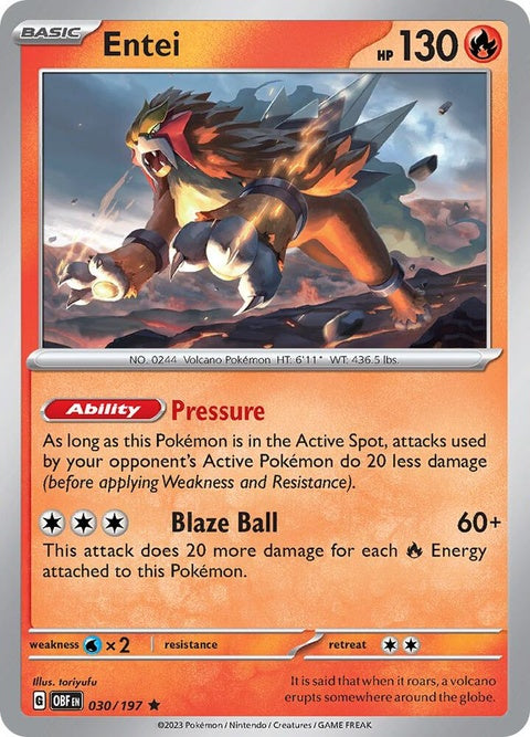 Entei (30) - Obsidian Flames