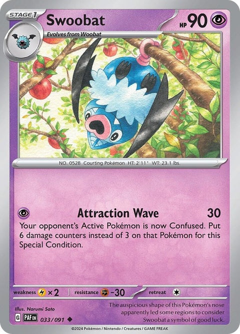 Swoobat (33) - Paldean Fates