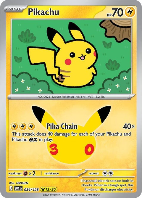 Pikachu (34) - ME: 30th Celebration