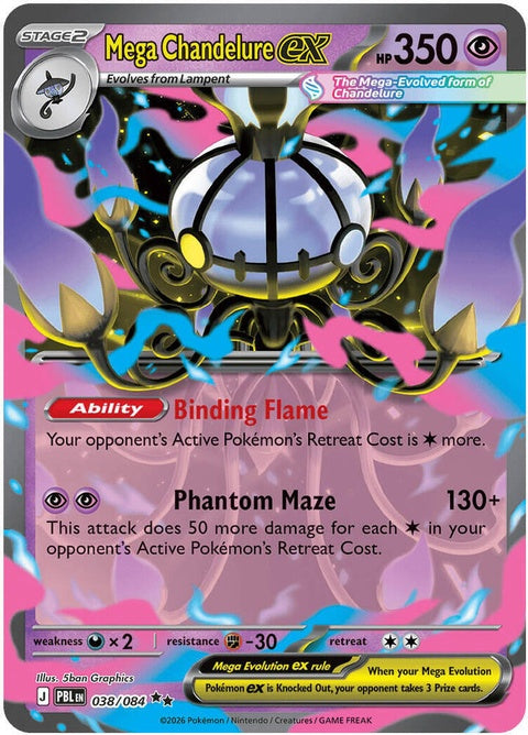 Mega Chandelure Ex (38) - ME05: Pitch Black