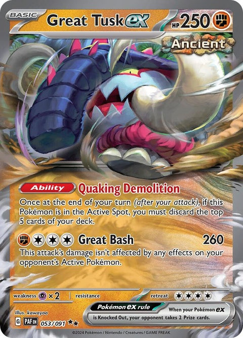 Great Tusk Ex (53) - Paldean Fates