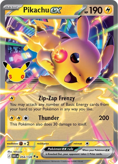 Pikachu Ex (54) - ME: 30th Celebration