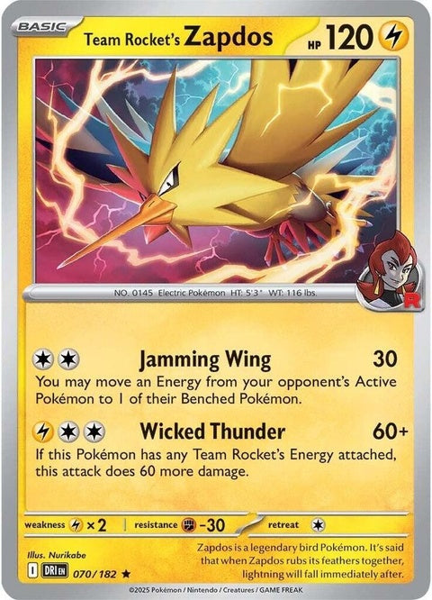 Team Rocket's Zapdos (70) - Destined Rivals