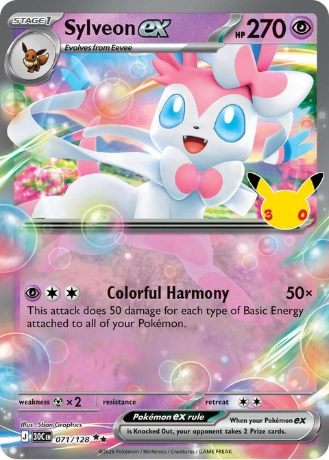 Sylveon Ex (71) - ME: 30th Celebration