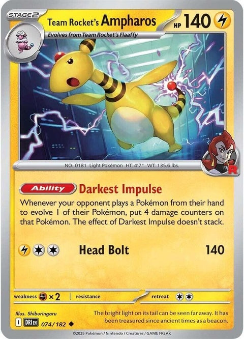 Team Rocket's Ampharos (74) - Destined Rivals