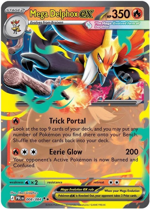 Mega Delphox Ex (8) - ME05: Pitch Black