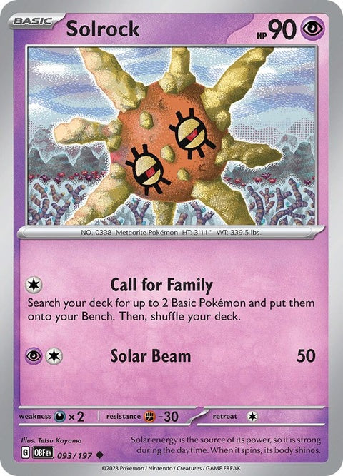Solrock (93) - Obsidian Flames