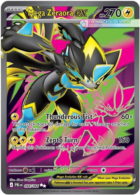 Mega Zeraora Ex (98) - ME05: Pitch Black