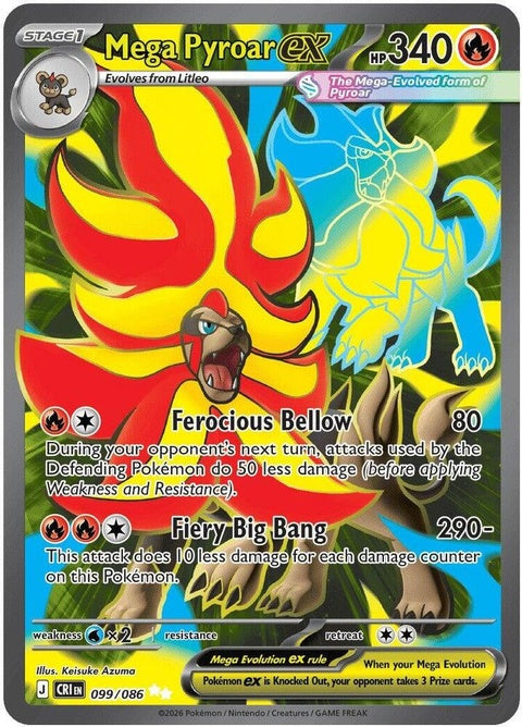 Mega Pyroar Ex (99) - ME04: Chaos Rising