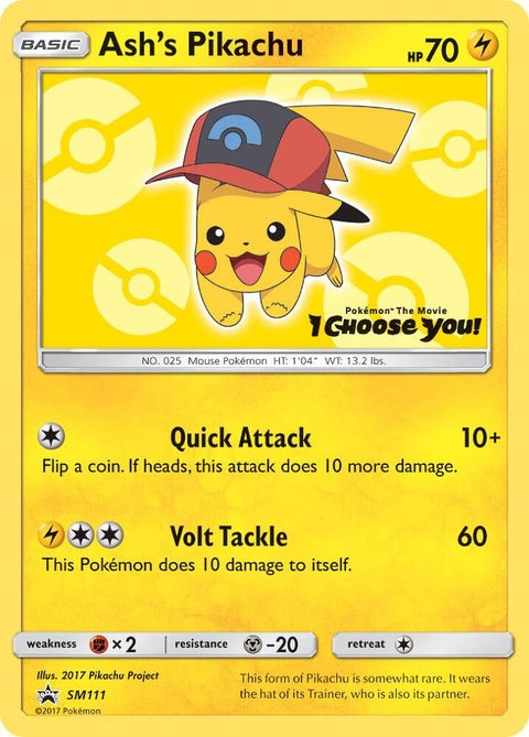 Ash's Pikachu (SM111) - Sun & Moon Black Star Promos