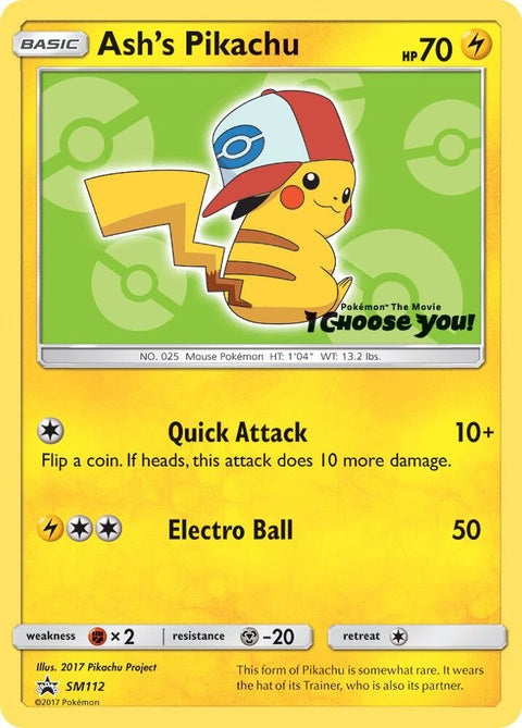 Ash's Pikachu (SM112) - Sun & Moon Black Star Promos
