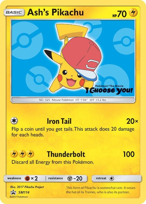 Ash's Pikachu (SM114) - Sun & Moon Black Star Promos